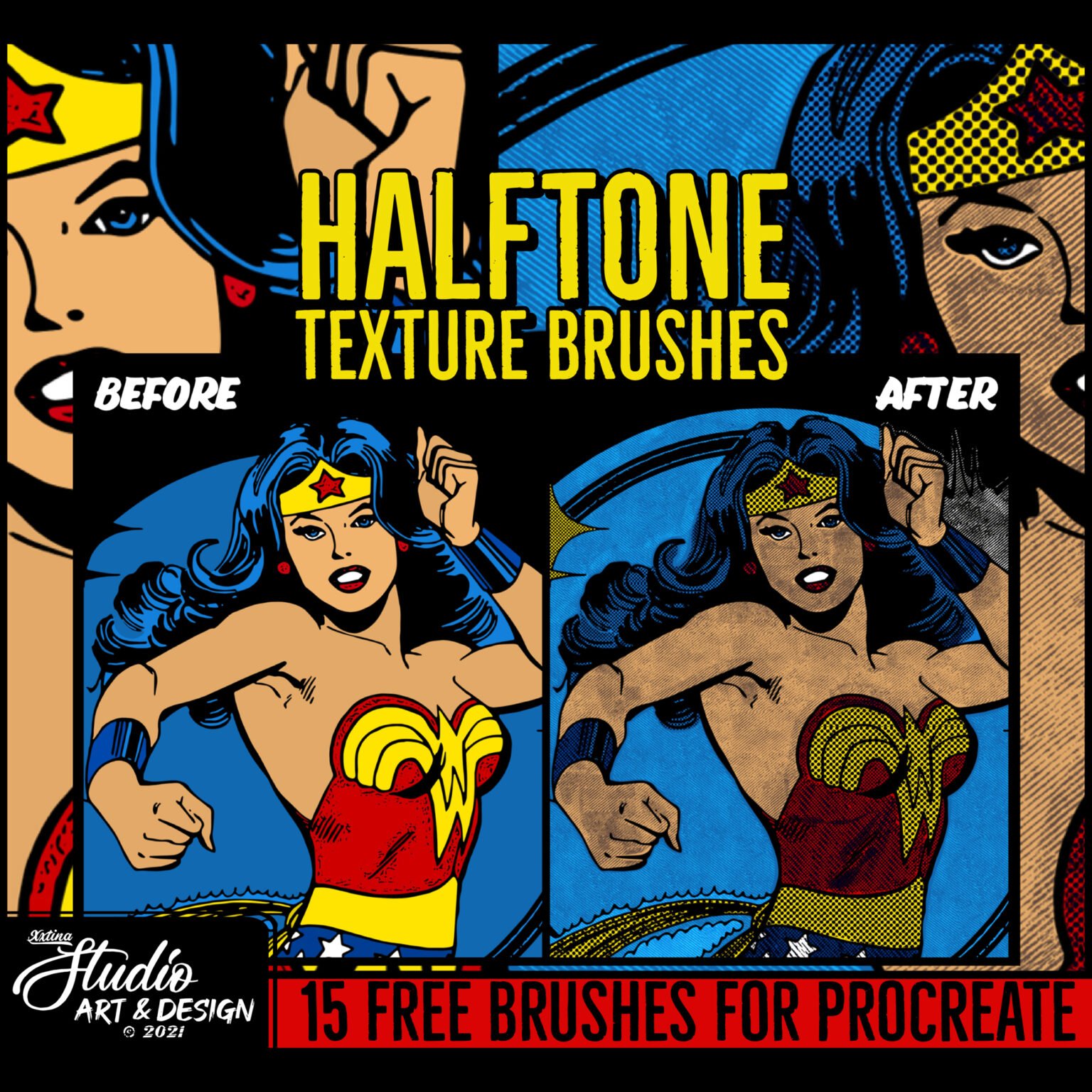 Free Halftone Texture Sample Brush Pack LIBRIUM