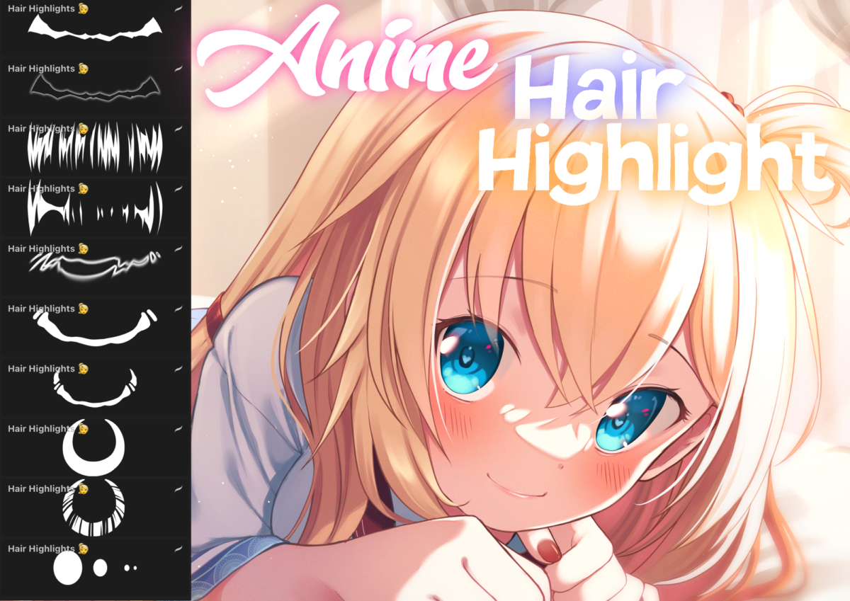 FREE Anime Hair highlights brush pack for procreate! - LIBRIUM