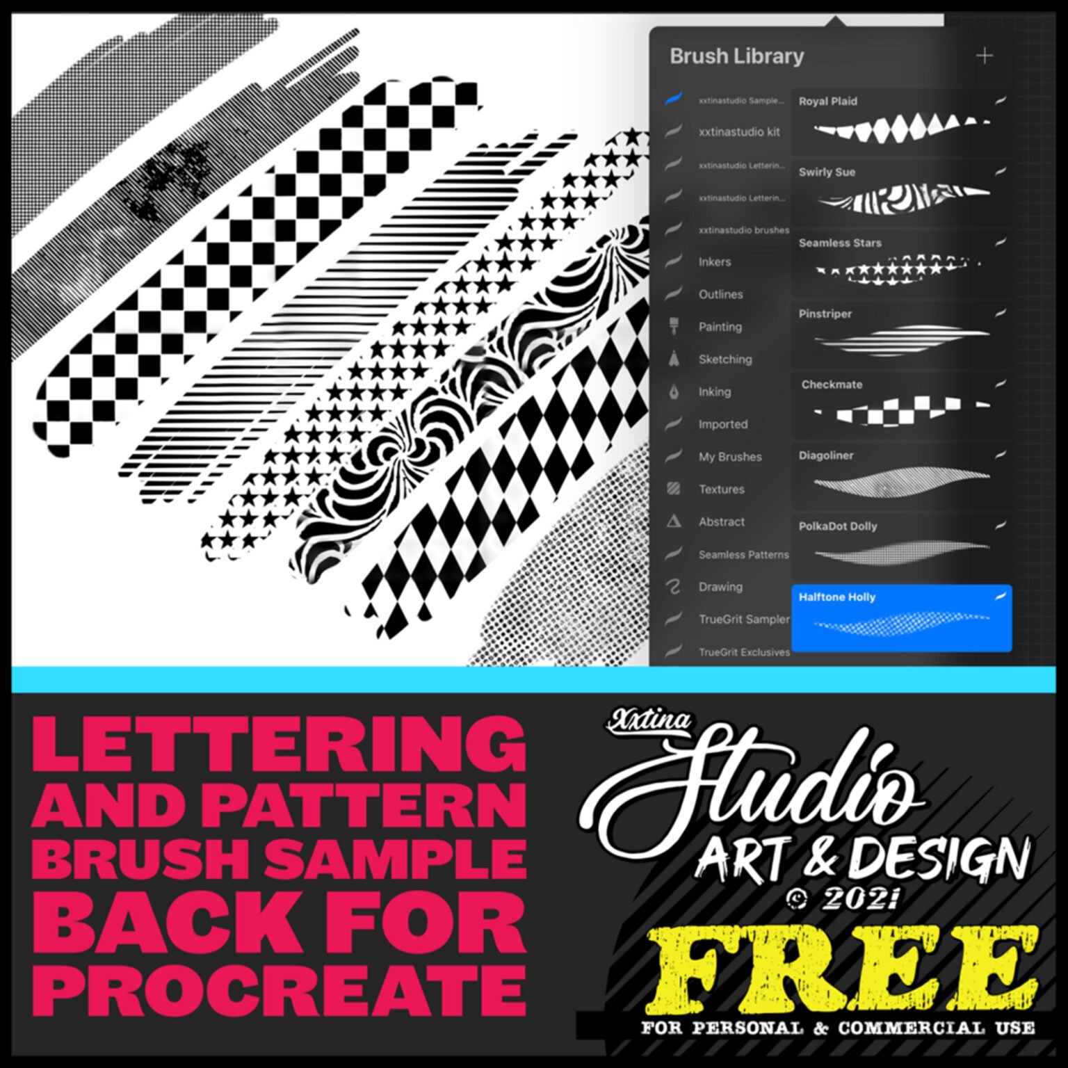 Free Lettering Sample Brush Pack For Procreate Librium