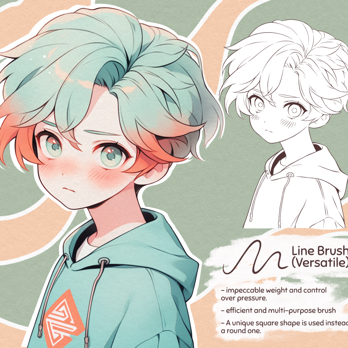 Free Soft LineArt Brushes for Procreate - LIBRIUM