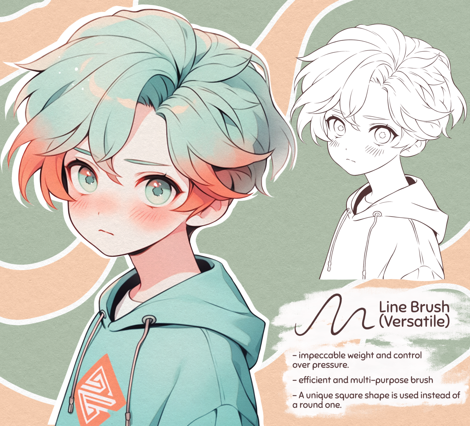 Free Soft LineArt Brushes for Procreate - LIBRIUM