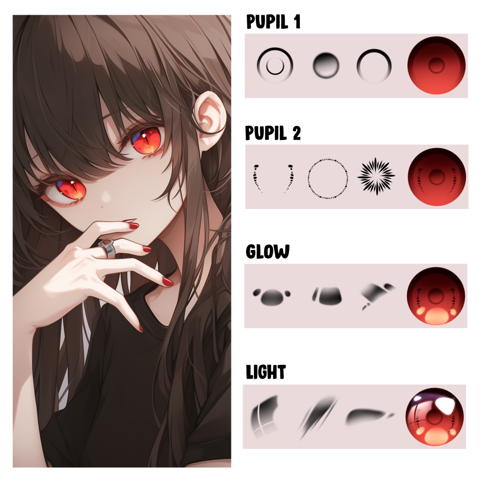 Free Procreate pupils brush pack for anime & manga - LIBRIUM