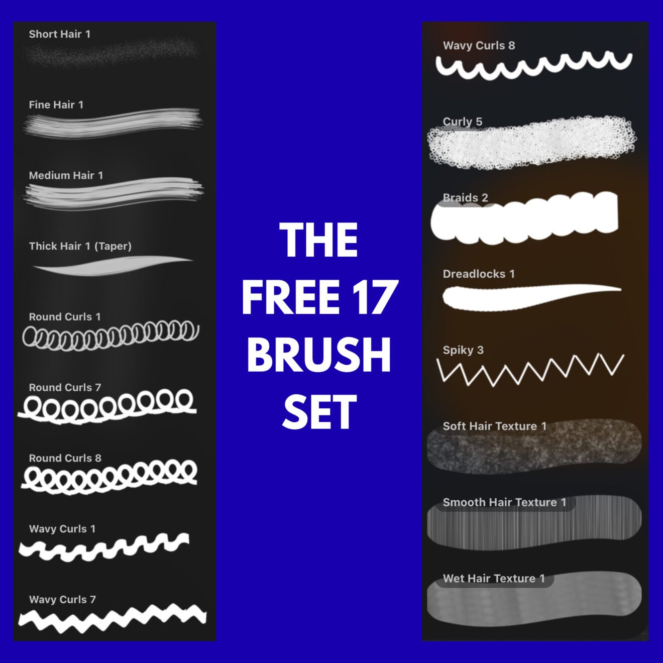 17 Free Hair Brushes for Procreate - LIBRIUM