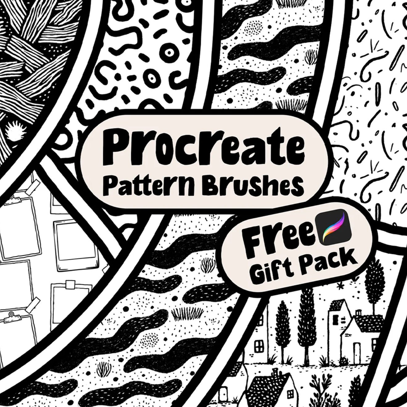 Free Pattern Brushes for Procreate - LIBRIUM