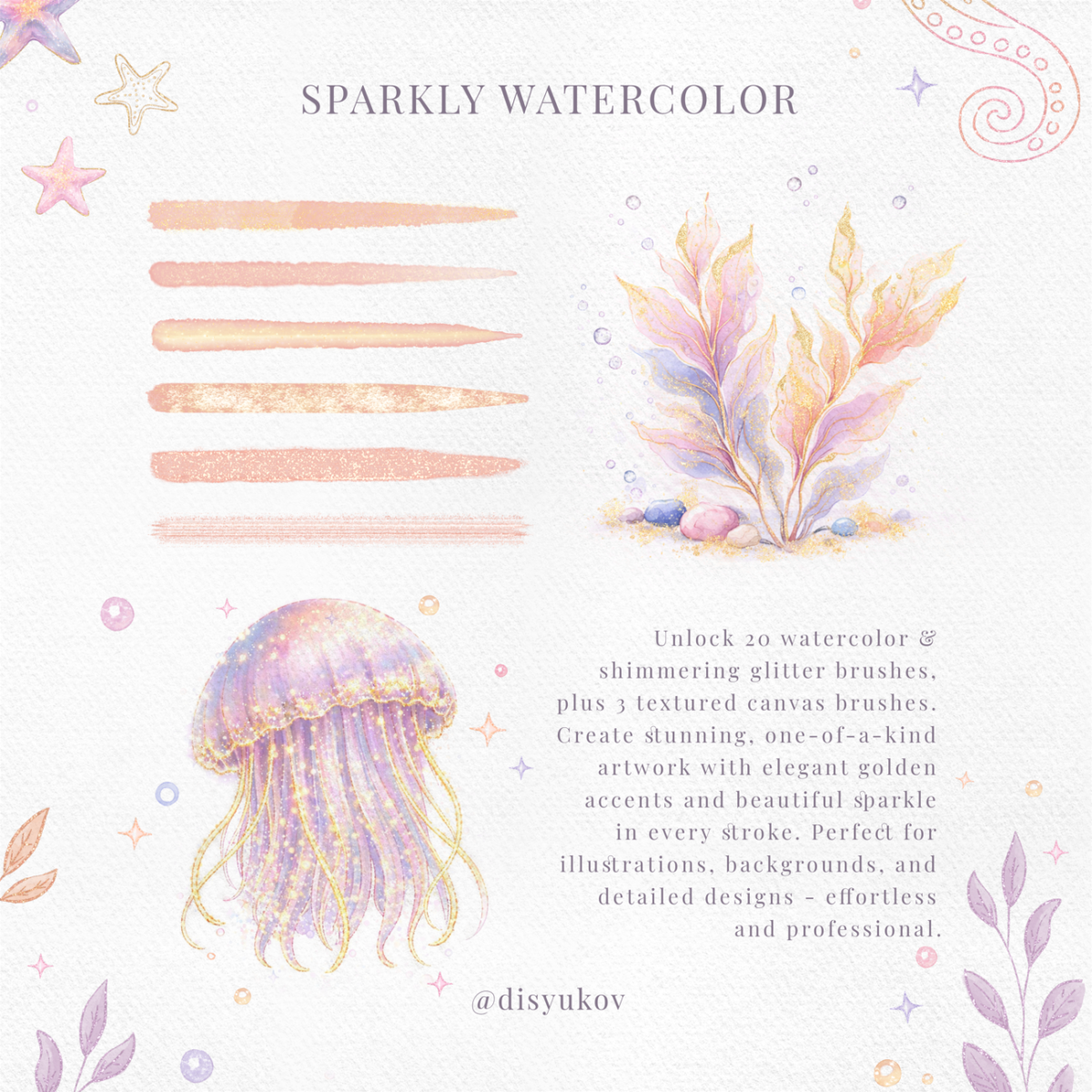 Free Sparkly Watercolor Brushes for Procreate - LIBRIUM