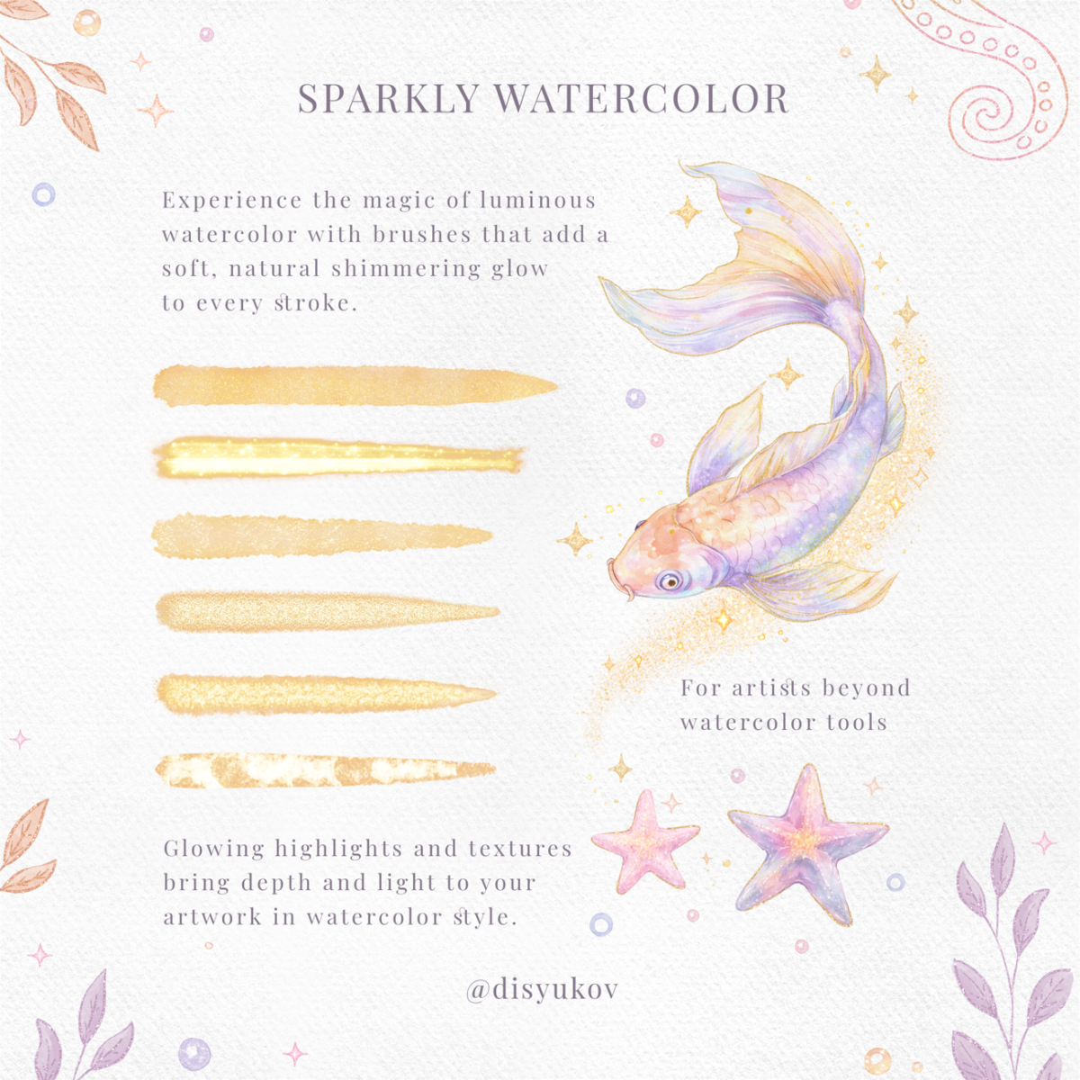 Free Sparkly Watercolor Brushes for Procreate - LIBRIUM
